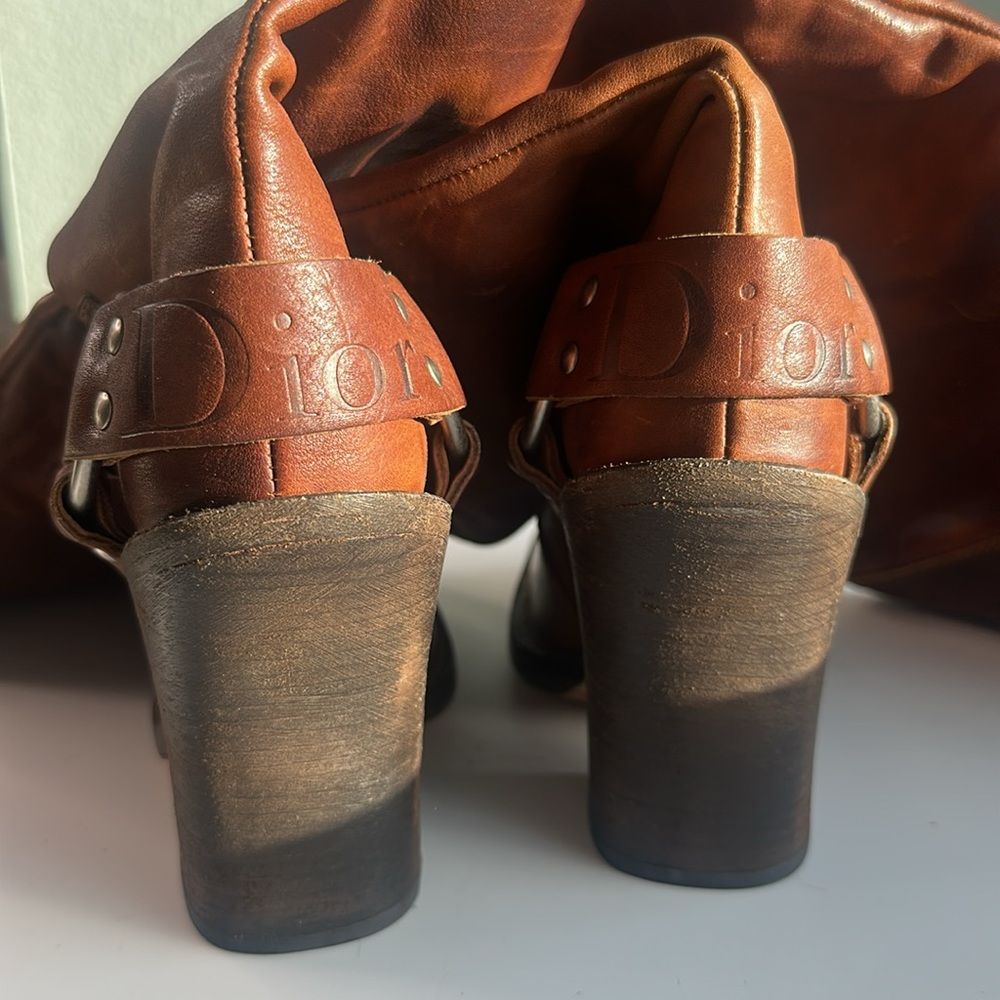 Women's Dior Brown Leather Boots - Picture 9 of 11